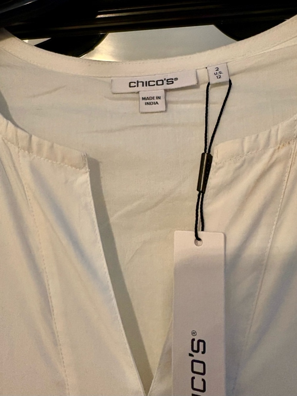 Chico's White Eyelet Embroidered Tiered Maxi Dress Size 2 Large - Picture 6 of 7